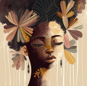 Goldene Blumen Afro-Schönheit