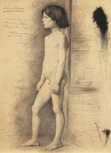 Aktstudie eines Jungen im Profil von Belmiro de Almeida