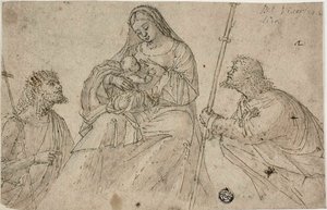 Jungfrau und Kind mit den Heiligen Johannes dem Täufer und Rochus von Benedetto Carpaccio