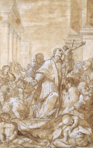 Heiliger Carlo Borromeo unter den Pestkranken von Benedetto Luti