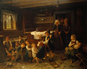 Kinder, die in einem Innenraum spielen, 1873 von Bengt Nordenberg