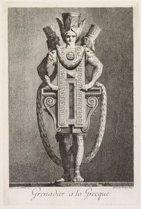 Maskerade à la Grecque: Grenadier à la Grecque (Tafel 3) von Benigno Bossi