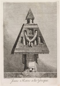 Maskerade à la Grecque: Junger Mönch à la Grecque Tafel 9, 1771 von Benigno Bossi