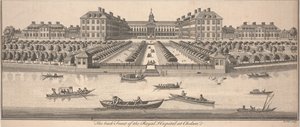 Die Rückseite des Royal Hospital in Chelsea, veröffentlicht 1756
