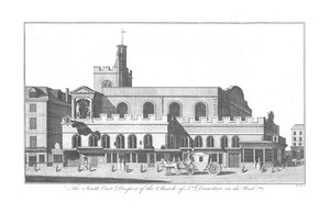 Die Südostansicht von St. Dunstan im Westen, ca. 1756