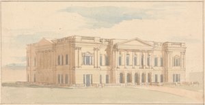 York House, London: Perspektivische Ansicht der Westfront