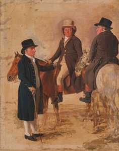 John Hilton, Richter der Rennbahn in Newmarket; John Fuller, Sekretär der Rennbahn; und John Stevens, ein Trainer
