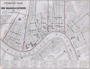 Normans Plan von New Orleans und Umgebung