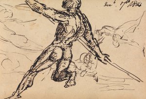 Figurenstudien eines nackten Mannes mit Speer von Benjamin Robert Haydon