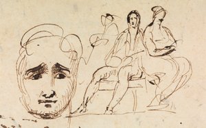 Porträtskizze und sitzende Figuren von Benjamin Robert Haydon