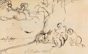 Studie von Figuren unter einem Baum sitzend von Benjamin Robert Haydon