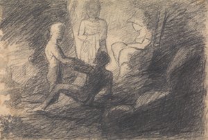 Studie von Figuren in einer Höhle