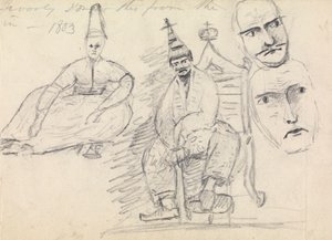 Studie von zwei sitzenden Männern in ihrer traditionellen Tracht von Benjamin Robert Haydon