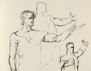 Studie eines Mannes mit ausgestrecktem Arm von Benjamin Robert Haydon