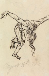 Studie eines Nackten, nach vorne gebeugt, mit ausgestreckten Armen von Benjamin Robert Haydon