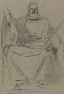 Studie einer sitzenden männlichen Figur