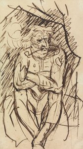 Studie eines sitzenden Mannes, der eine Pfeife raucht von Benjamin Robert Haydon