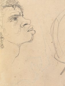 Studie des Gesichts einer ethnischen Frau im Profil, mit Ohrringen von Benjamin Robert Haydon