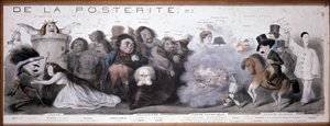 Le grand chemin de la postérité: Darstellung von Tragödie und Komödie (Dorval, etc...) - Lithographie von Benjamin Roubaud, Maison de Balzac, Paris von Benjamin Roubaud