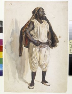 Orientalisten: Darstellung eines Biskry, Träger in Algier von Benjamin Roubaud