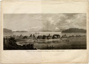 Ansicht der Stadt und des Hafens von Petropawlowsk-Kamtschatski aus der Reise zum Pazifischen Ozean