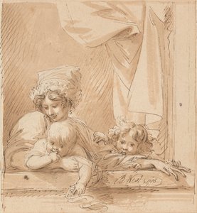 Eine Mutter und zwei Kinder
