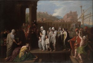 Agrippina landet in Brundisium mit der Asche des Germanicus von Benjamin West