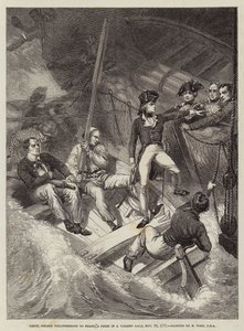 Leutnant Nelson meldet sich freiwillig, um ein Preis in einem heftigen Sturm zu entern, 20. November 1777 von Benjamin West