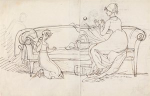 Mrs. West und Tochter spielen Fangen von Benjamin West