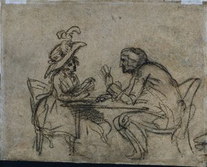 Frau und Mann beim Kartenspielen, 1792 von Benjamin West