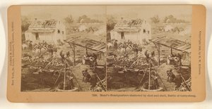 Meads Hauptquartier, zerschmettert von Schuss und Granate, Schlacht von Gettysburg