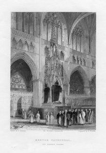 Der Bischofsthron, Exeter Cathedral, Devon, um 1836-1842