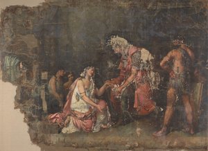 Sophonisba kniet vor Masinissa, Königin von Numidien