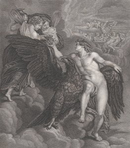 Ganymed, an einen Adler gelehnt, erhält den Becher von Hebe, 1786 von Benoit Louis Henriquez