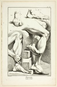 Design: Beine und Füße, aus Encyclopédie von Benoit Louis Prevost