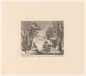Daphnis auf Vogeljagd im Winter von Benoît Audran (I)