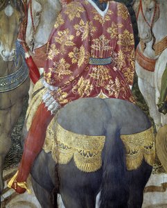 Ritter zu Pferd in prächtigen Gewändern (Detail) von Benozzo di Lese di Sandro Gozzoli