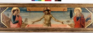 Predelle mit Christus in Pietà und Heiligen. Gemälde von Gozzoli Benozzo (1420 - 1497) (Detail)