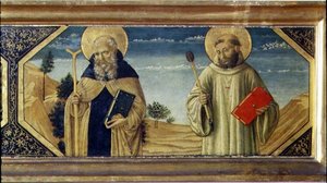 St. Antonius Abt und St. Benedikt (Detail) von Benozzo di Lese di Sandro Gozzoli