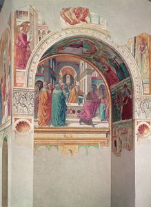 Tabernakel der Heimsuchung: Vertreibung von Joachim aus dem Tempel von Benozzo di Lese di Sandro Gozzoli
