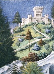 Der Weg zum Schloss, aus der Reise der Heiligen Drei Könige, 1459 Fresko (Detail) von Benozzo di Lese di Sandro Gozzoli