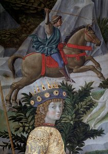 Die Reise der Heiligen Drei Könige (Detail) von Benozzo di Lese di Sandro Gozzoli