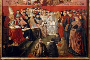 Der Triumph des heiligen Thomas von Aquin (Detail) von Benozzo di Lese di Sandro Gozzoli