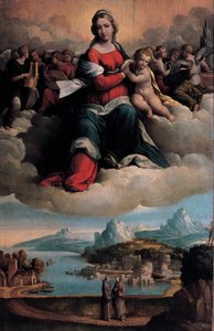 Madonna mit dem Kind in Herrlichkeit und Heiligen