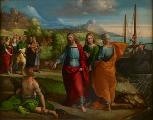 Christus und das Wunder der Schweine von Benvenuto Tisi da Garofalo