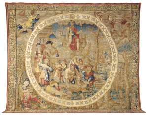 Brüsseler allegorischer Wandteppich, der den Monat Dezember aus "Die Medaillon-Monate" darstellt, ca. 1525 von Bernard van Orley
