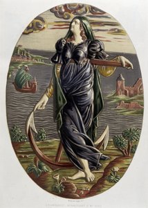 Die Hoffnung - Keramikplatte, in „The work of Bernard Palissy“ von C. Delange und C. Borneman, Paris
