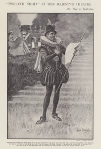 Herbert Beerbohm Tree als Malvolio in einer Aufführung von Shakespeares 