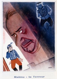 Raimu: Der Schrecken - Illustration von Bernard Becan (Bernhard Kahn) in „Fantasio“ vom 15.11.1932 von Bernard Becan