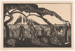 Erntender Mann und Frau von Bernard Essers (signed by artist)
